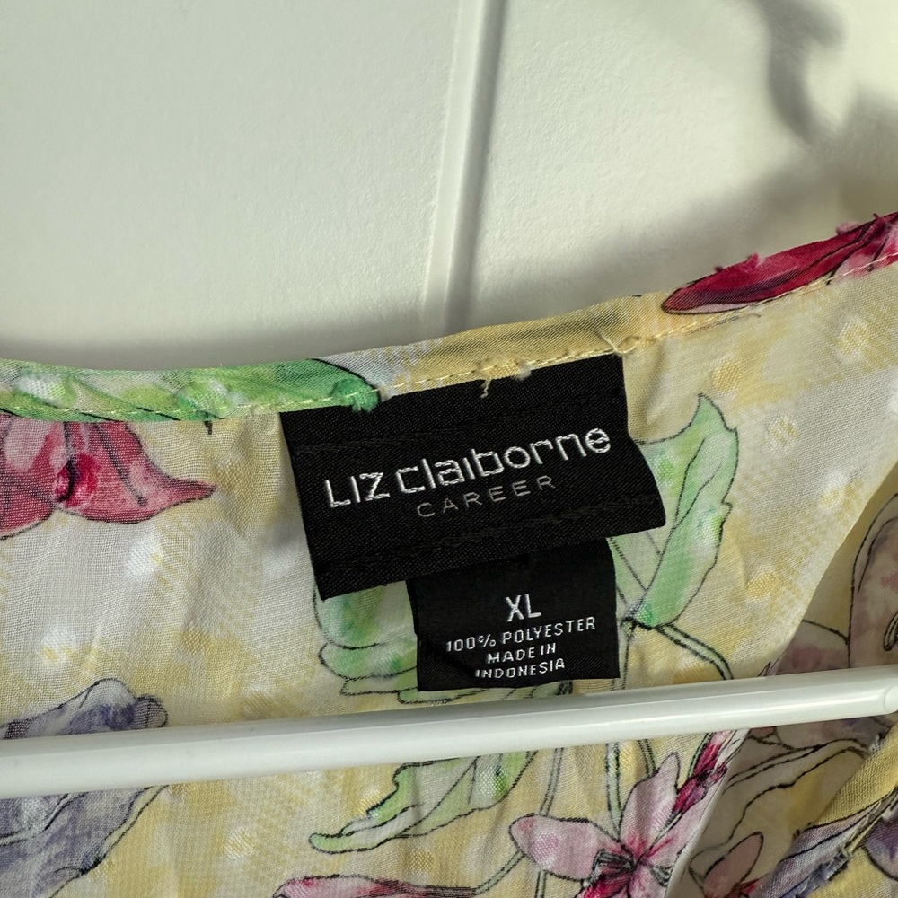 Liz Claiborne Yellow Floral Blouse - Picture 5 of 5